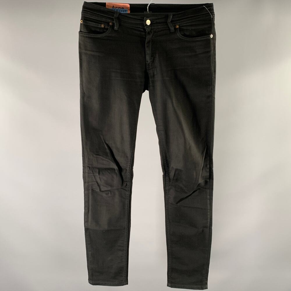 ACNE Size 31 Black Cotton Slim Fit Jeans
